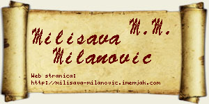 Milisava Milanović vizit kartica
